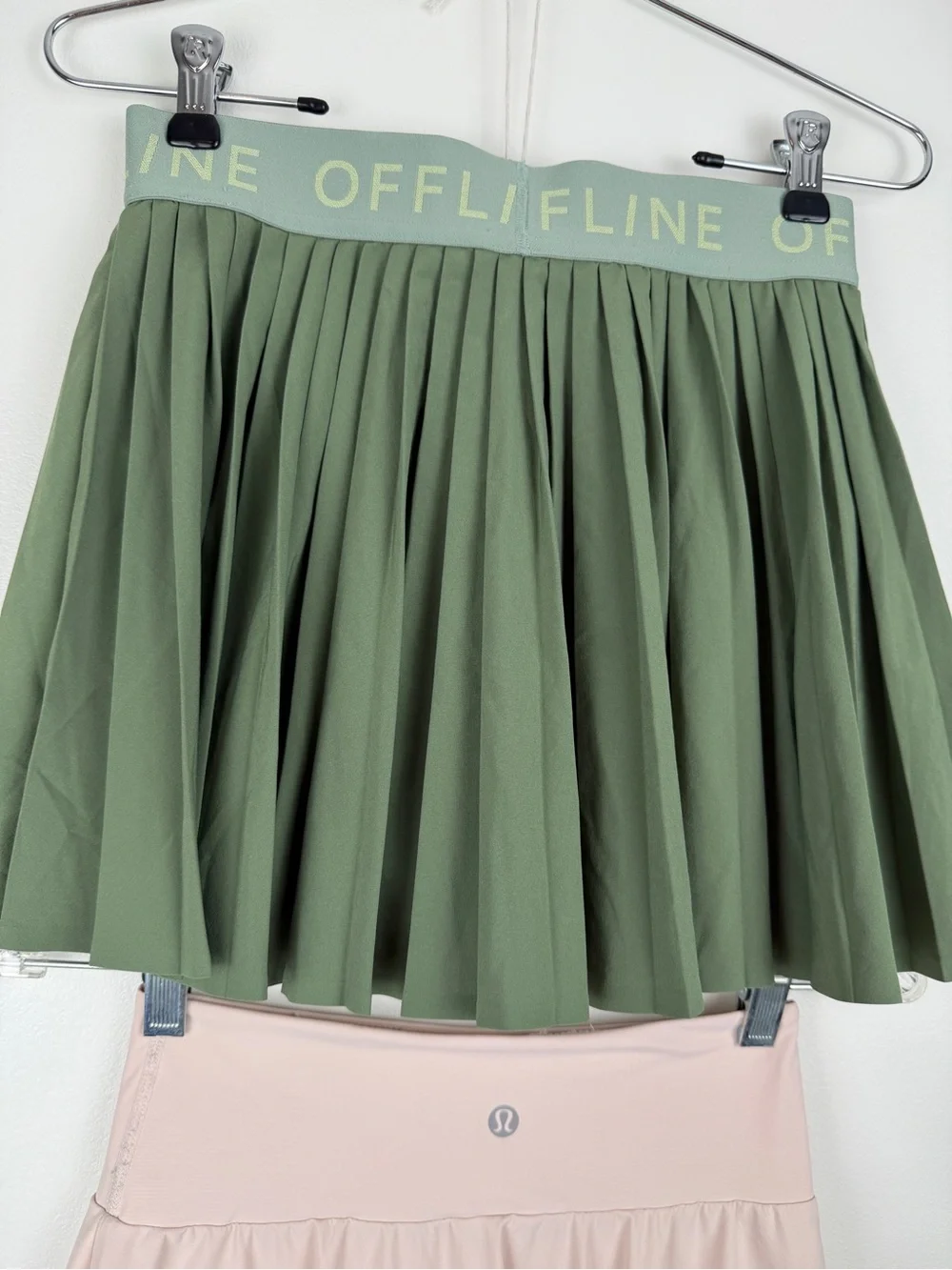 lululemon Olive Pleated Skirt & Blush Flared Skirt Bundle Tennis Pickleball